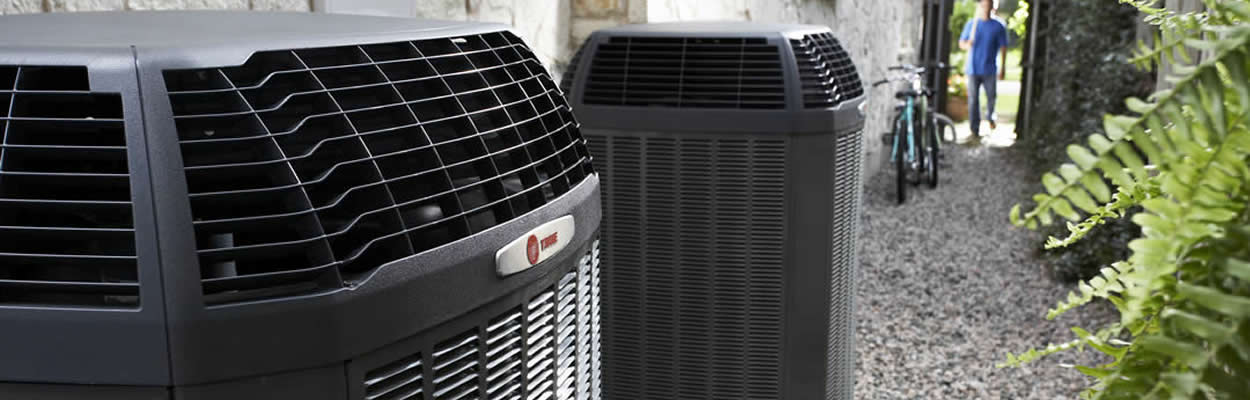 two trane ac units side by side