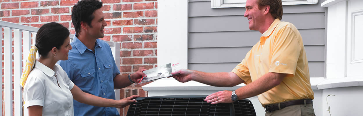 trane tech handing maintenance info to customer