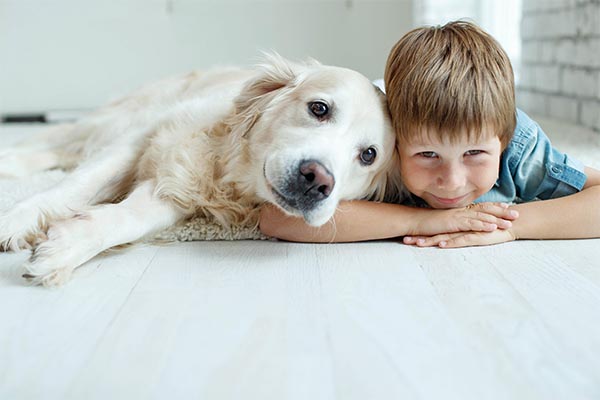 boy with dog