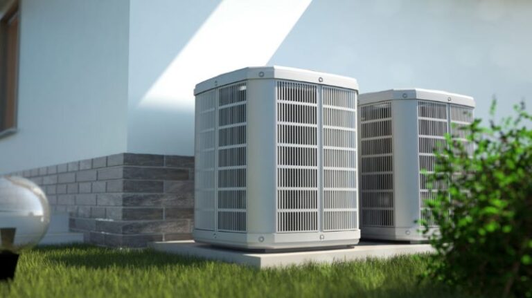 two heat pumps side by side